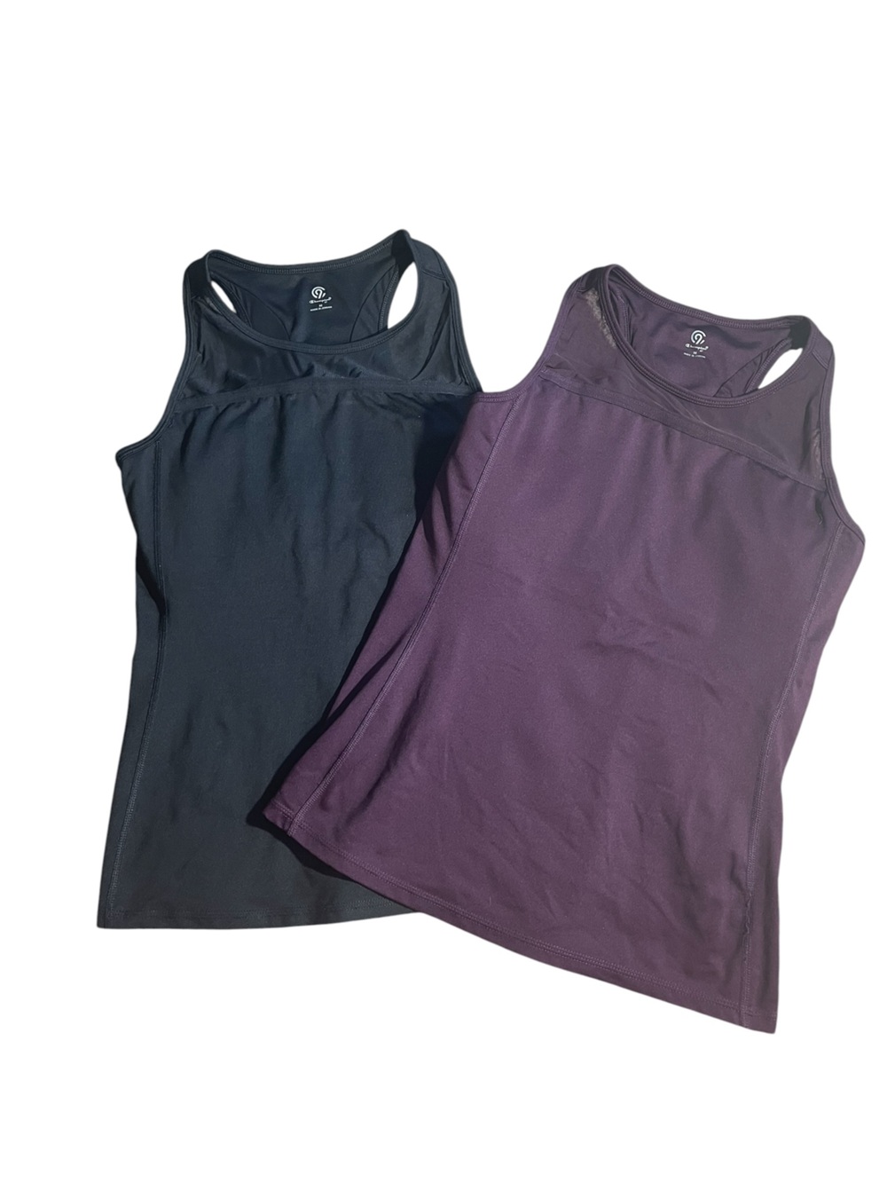C4- Champion Medium Athletic set of 2  Women’s Racerback Tank - Black & Plum